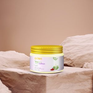 Orion Botanica Aloe Vera Gel with Saffron, Vitamin C,E for Hair and Skin 300 gram